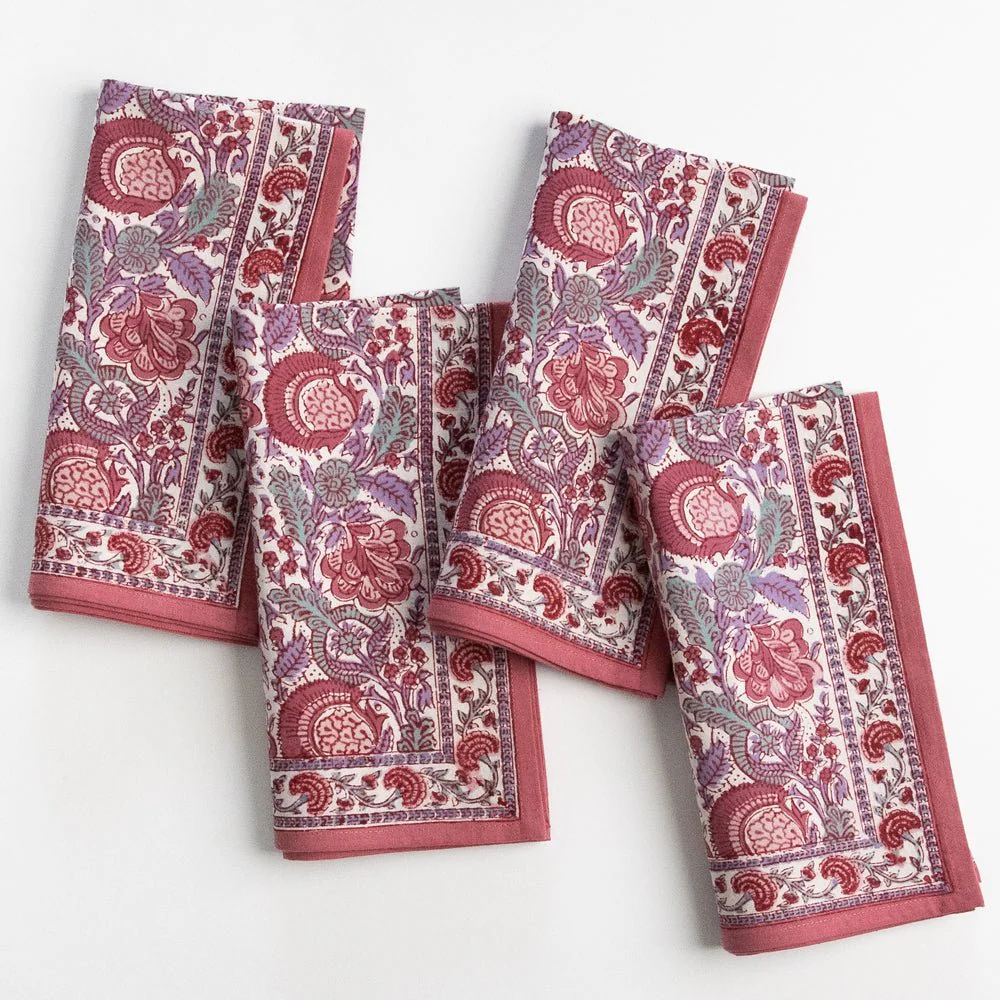 Bohemian Floral Dusty Rose Napkin | Set of 4 - Image 3