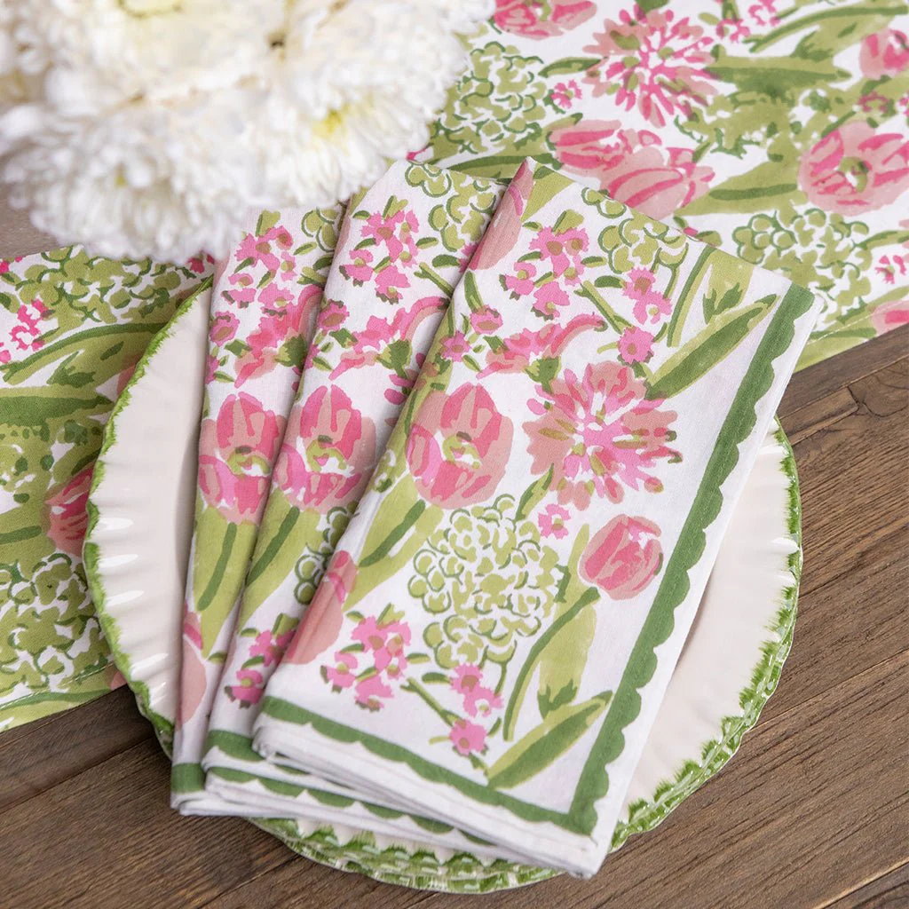 Bouquet Pink & Green Napkin | Set of 4