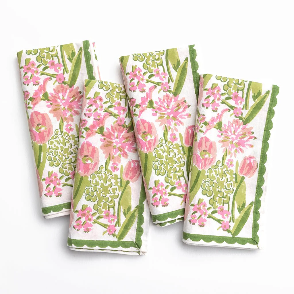 Bouquet Pink & Green Napkin | Set of 4 - Image 3