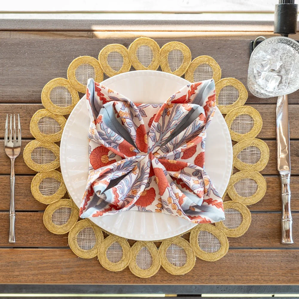 Buttercream Woven Doodles Placemat | Set of 4 - Image 4