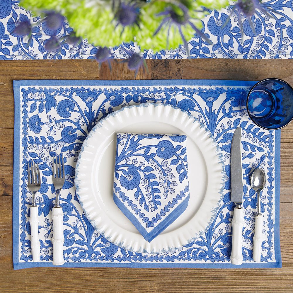 Cactus Flower Blue Placemat | Set of 4