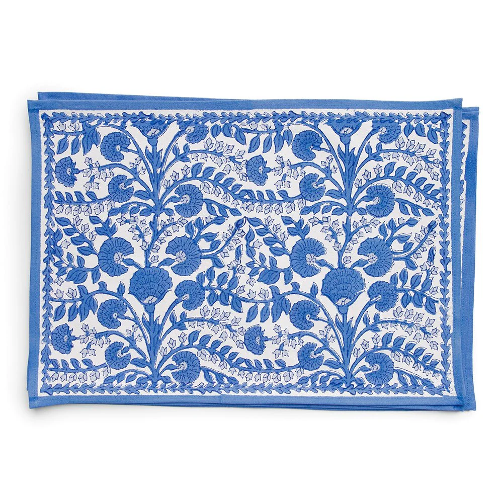 Cactus Flower Blue Placemat | Set of 4 - Image 3