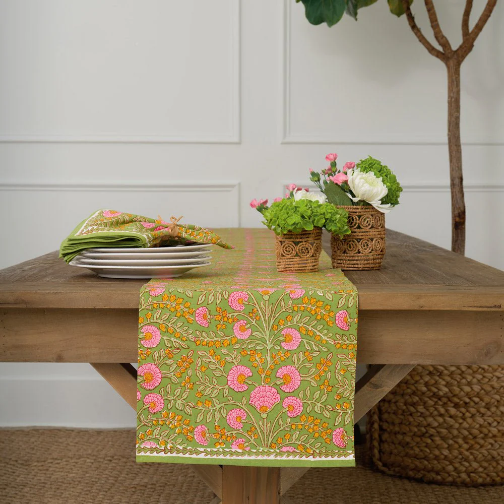 Cactus Flower Fern & Flamingo Table Runner - Image 4