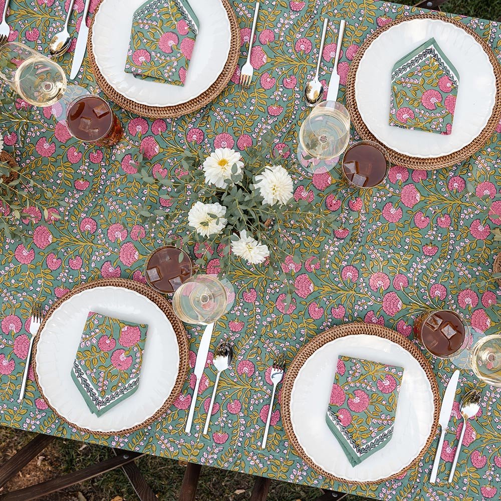 Cactus Flower Jade Napkin | Set of 4 - Image 5