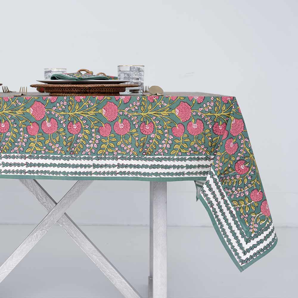 Cactus Flower Jade Tablecloth - Image 4