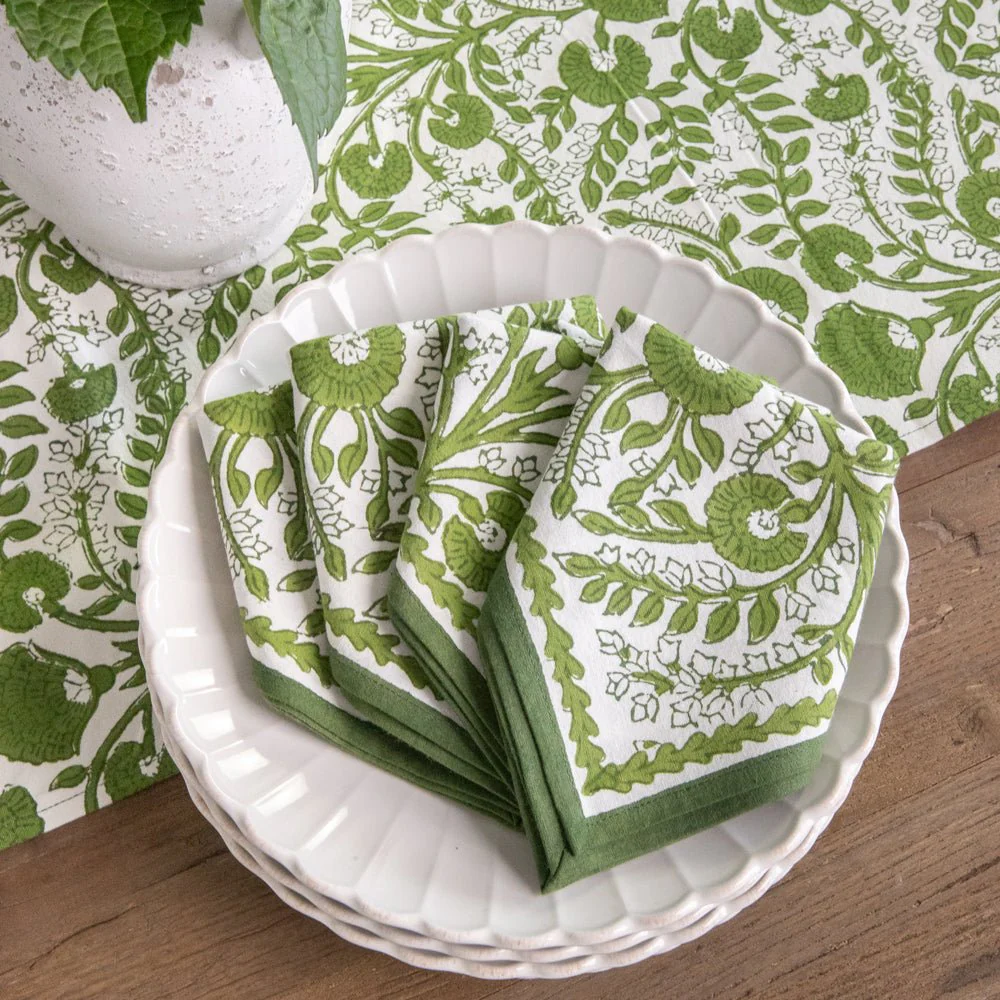 Cactus Flower Lettuce Green Napkin | Set of 4