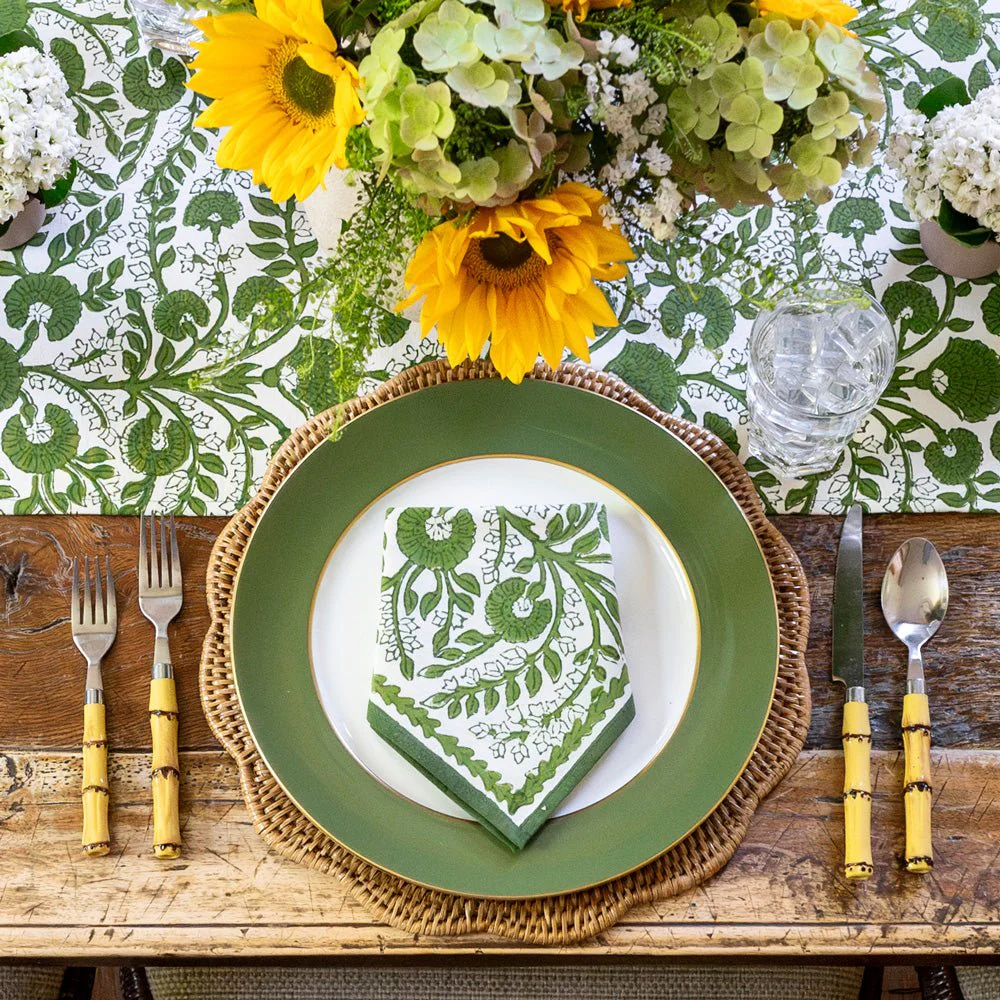 Cactus Flower Lettuce Green Napkin | Set of 4 - Image 2