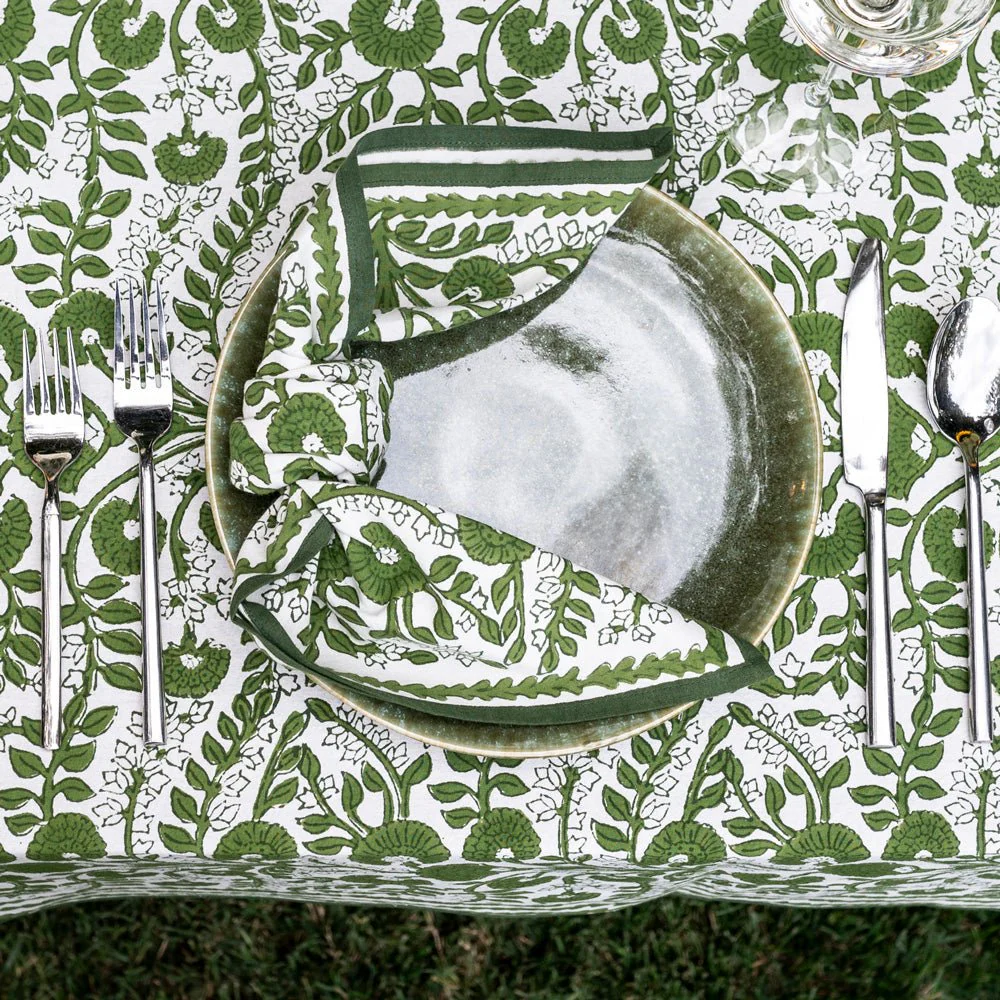 Cactus Flower Lettuce Green Napkin | Set of 4 - Image 4