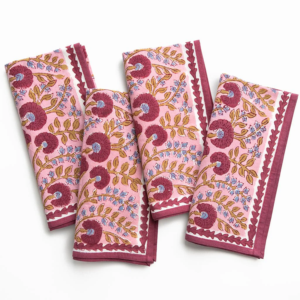 Cactus Flower Mauve & Lavender Napkin | Set of 4 - Image 2