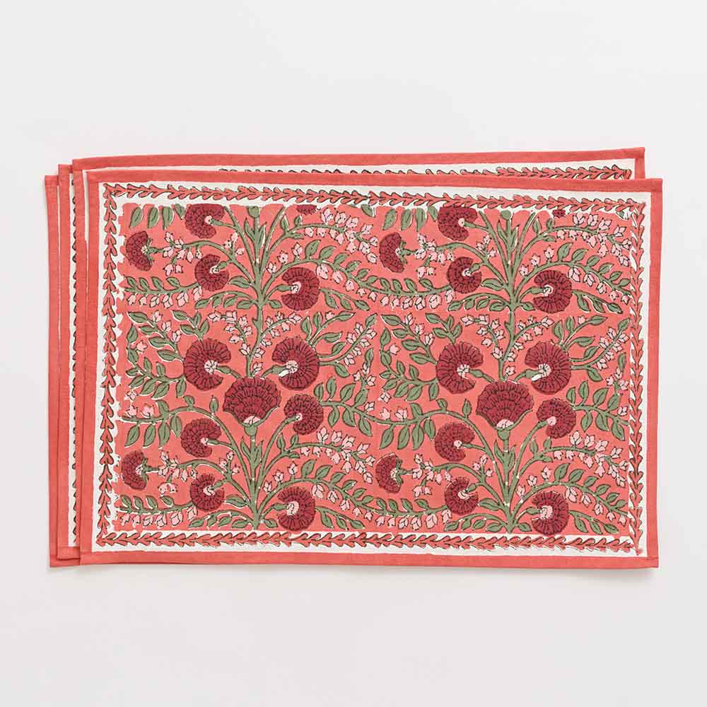 Cactus Flower Red Placemat | Set of 4 - Image 2