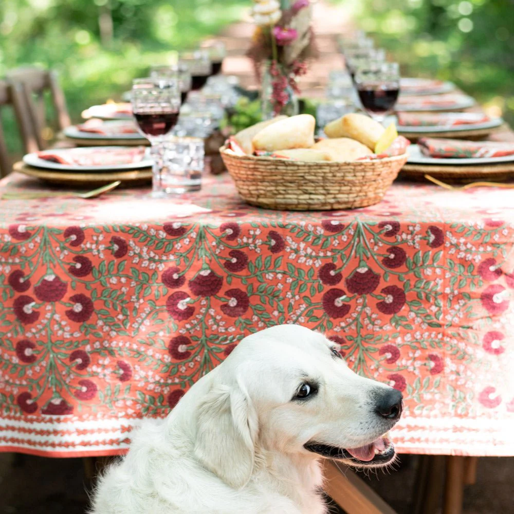 Cactus Flower Red Tablecloth - Image 2