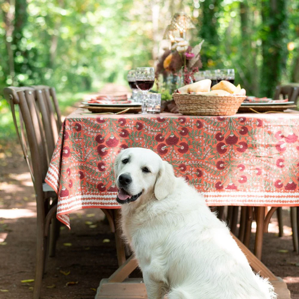 Cactus Flower Red Tablecloth - Image 4