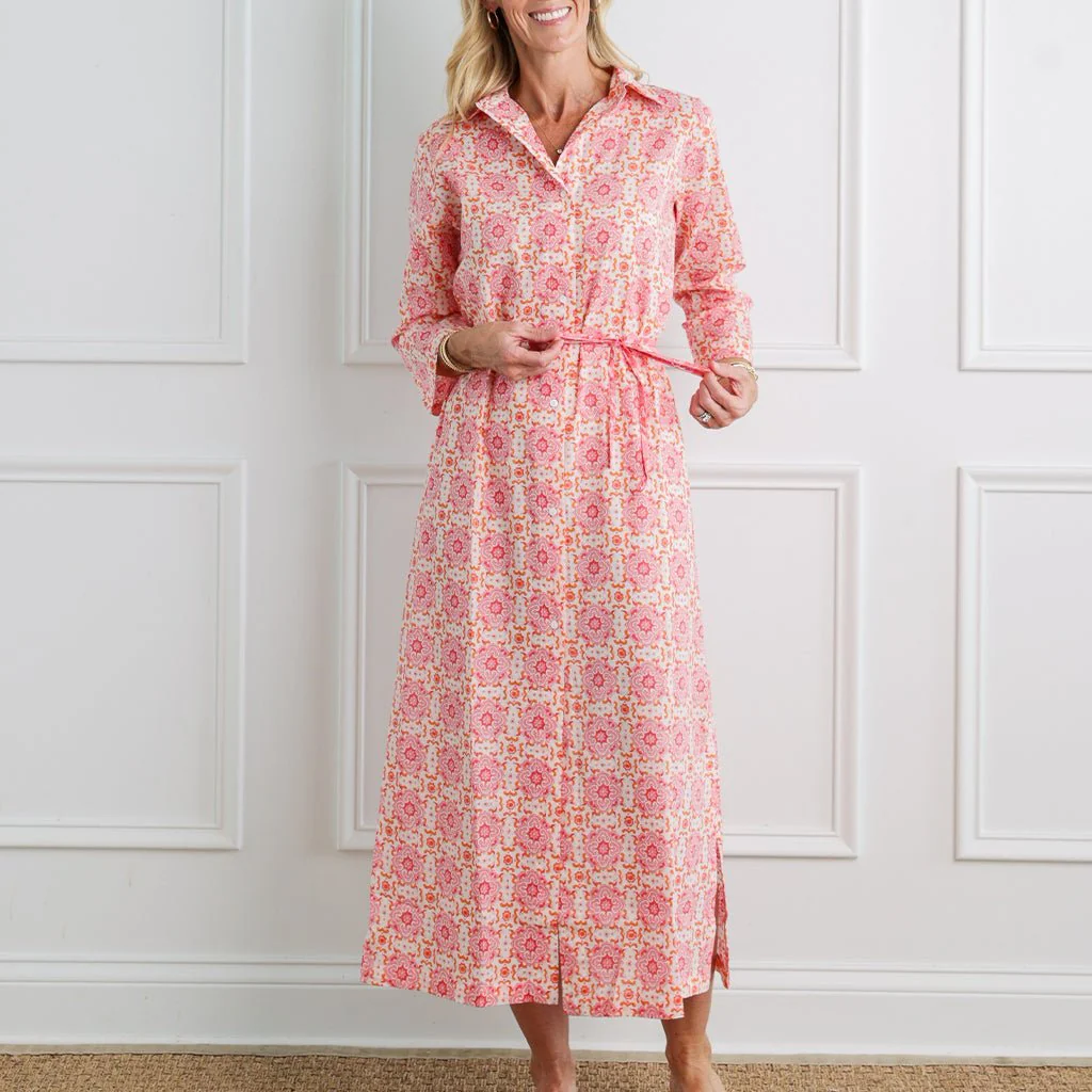 Celia Citrus Long Button Down Dress