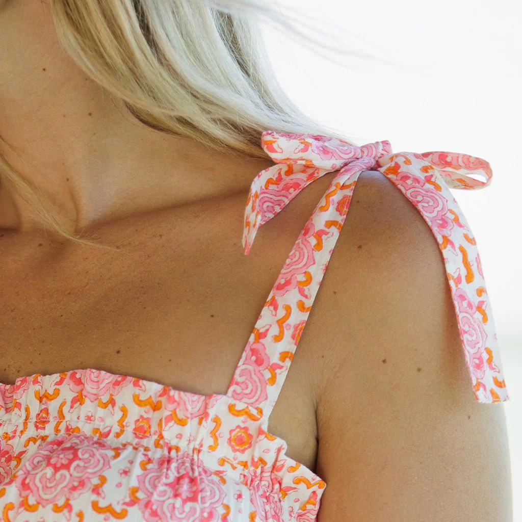 Celia Citrus Strappy Sleeveless Dress - Image 2