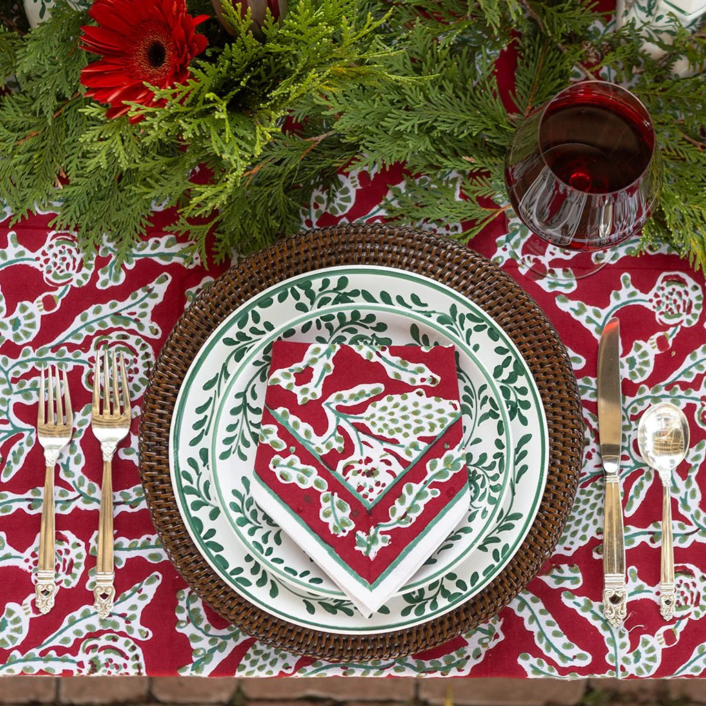 Climbing Dahlia Cranberry Napkin | Set of 4