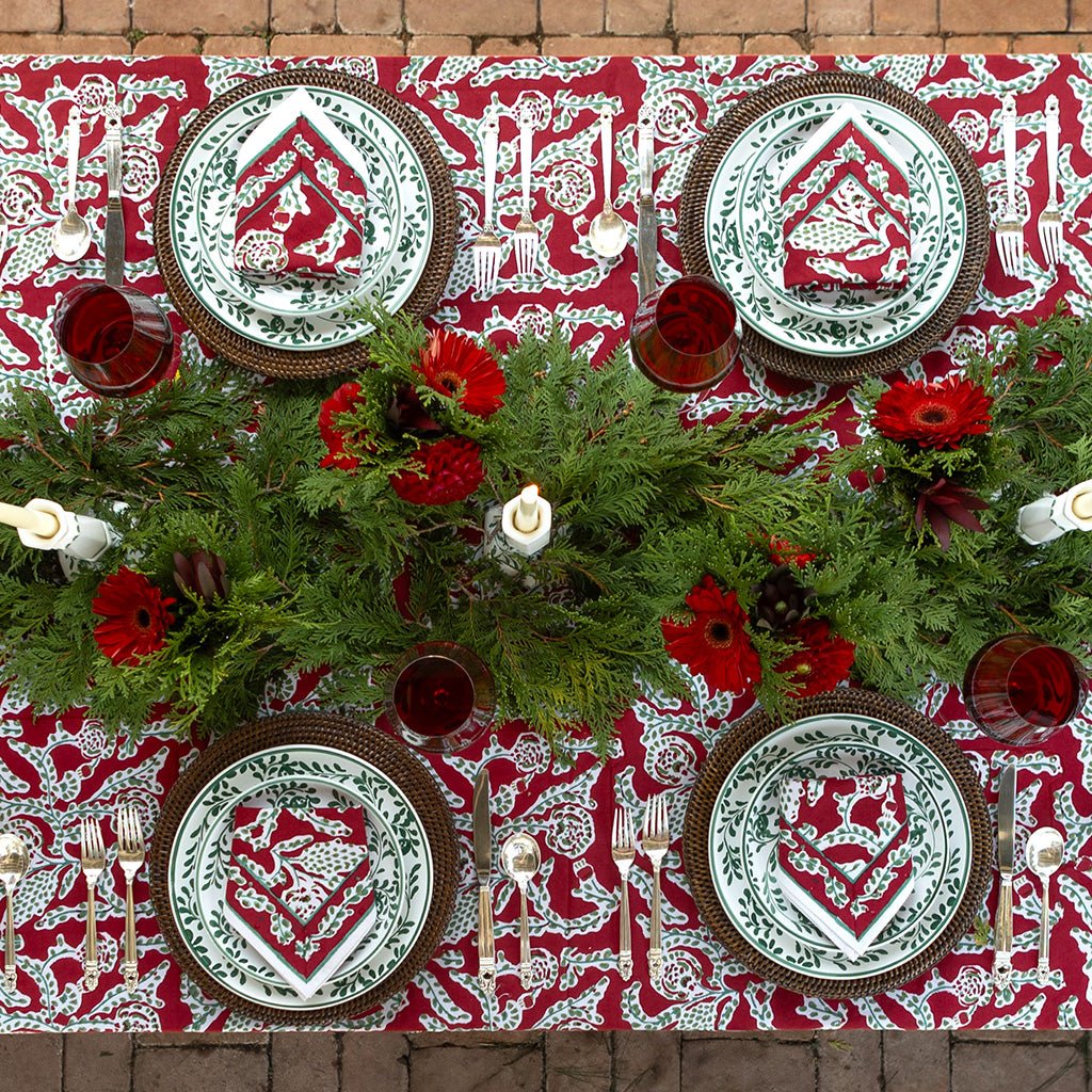 Climbing Dahlia Cranberry Napkin | Set of 4 - Image 3