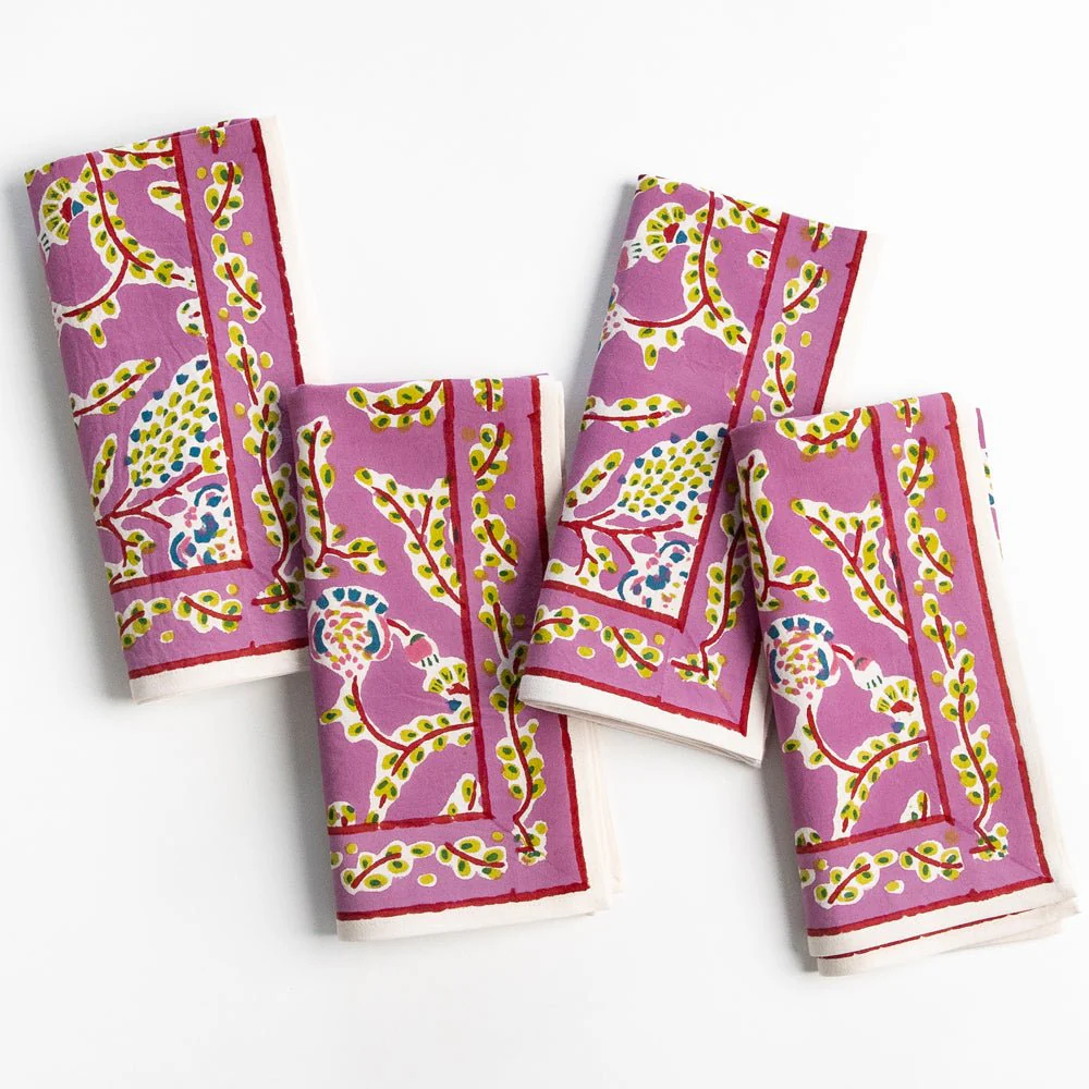 Climbing Dahlia Lilac Napkin | Set of 4 - Image 3