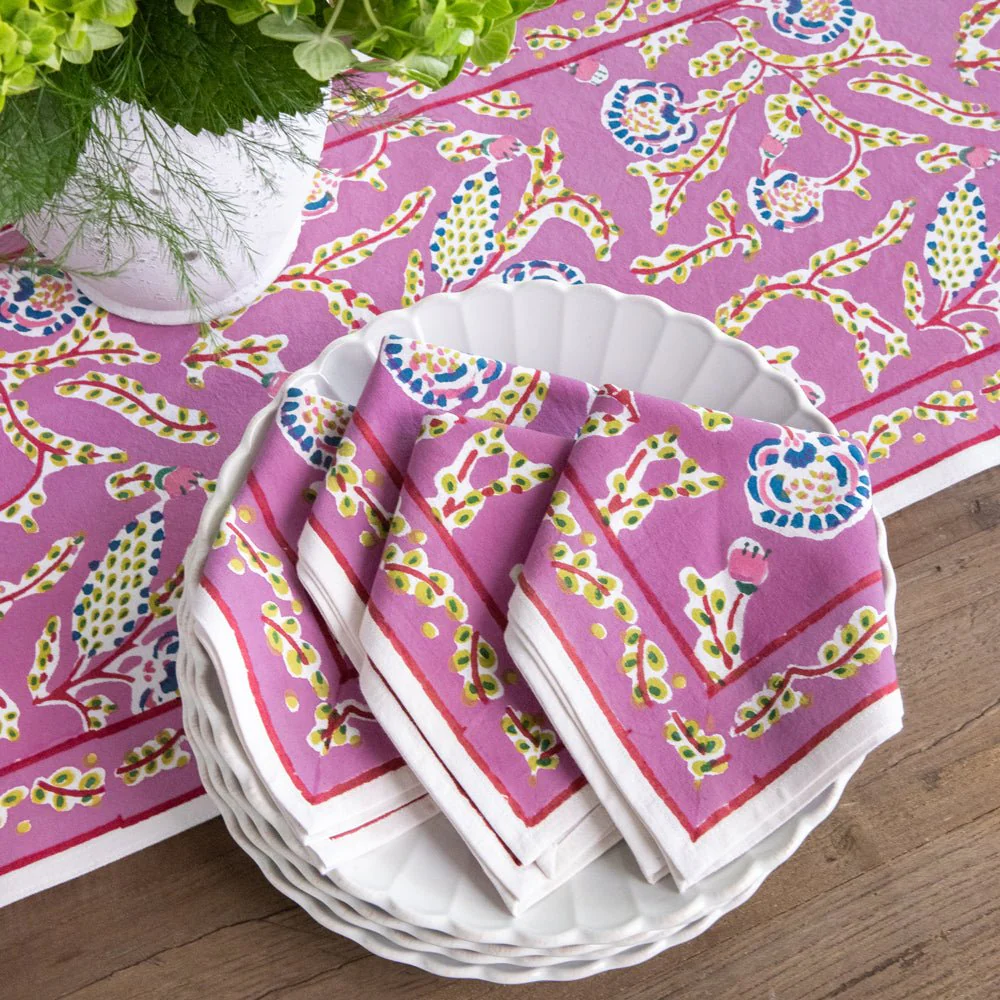 Climbing Dahlia Lilac Napkin | Set of 4 - Image 5