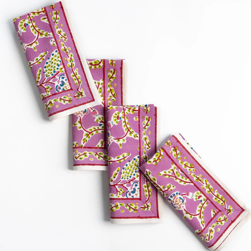 Climbing Dahlia Lilac Napkin | Set of 4 - Image 6