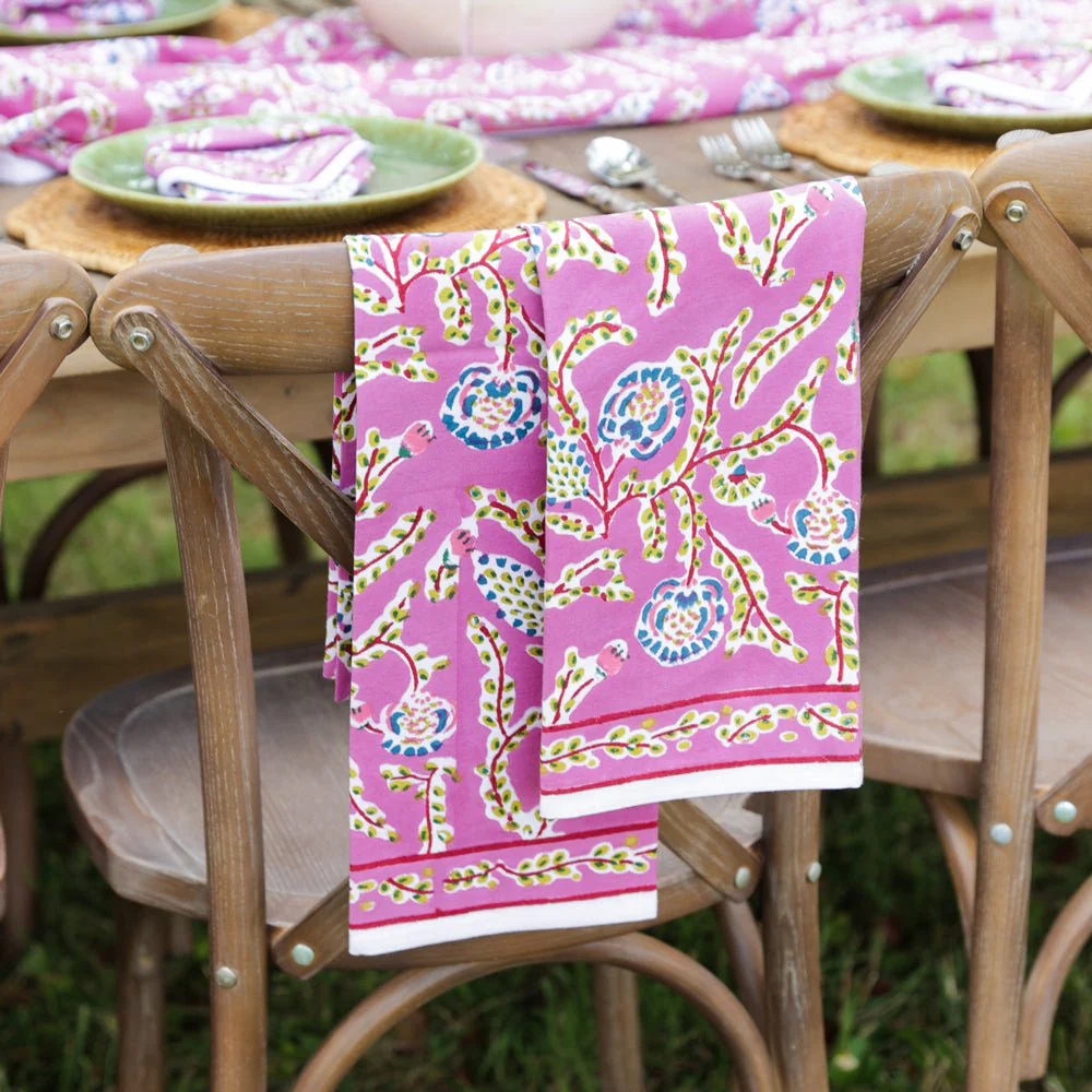 Climbing Dahlia Lilac Tea Towels - Image 2