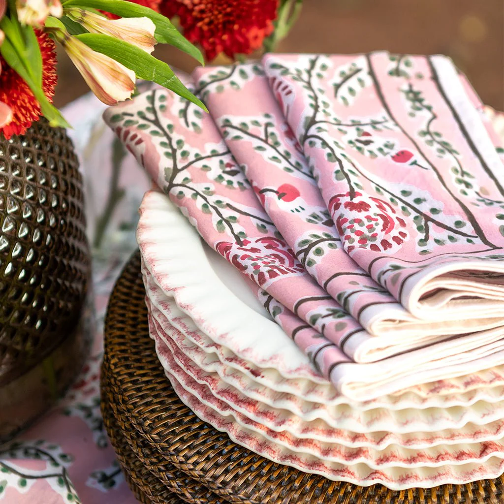 Climbing Dahlia Rose Napkin | Set of 4