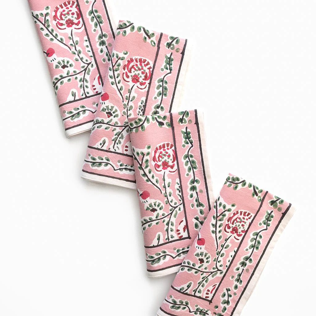 Climbing Dahlia Rose Napkin | Set of 4 - Image 2