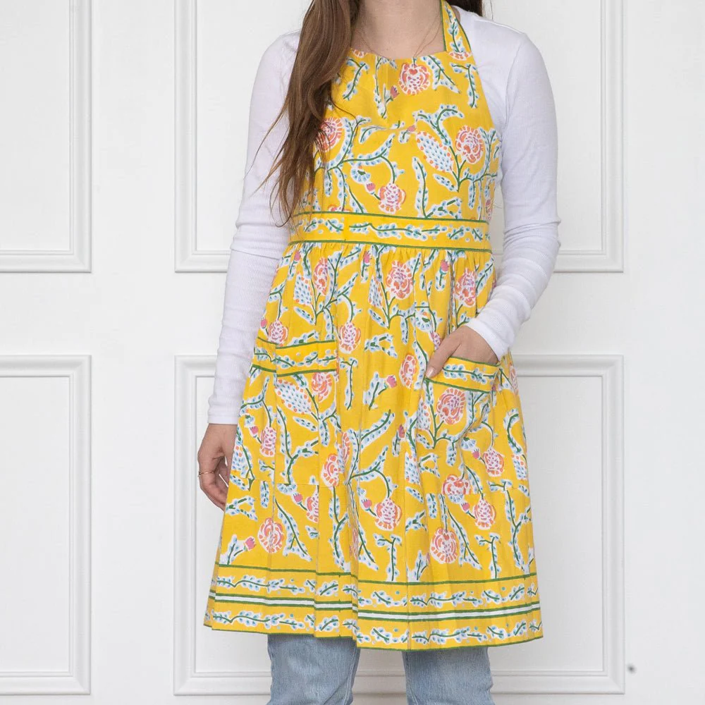 Climbing Dahlia Sunshine Yellow Apron - Image 2