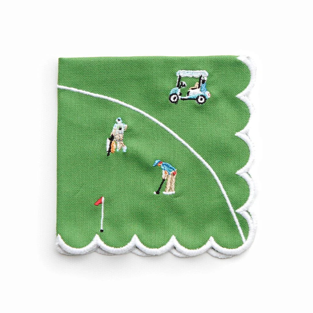 Day at the Golf Course Cocktail Napkin | Set of 4 - Image 2
