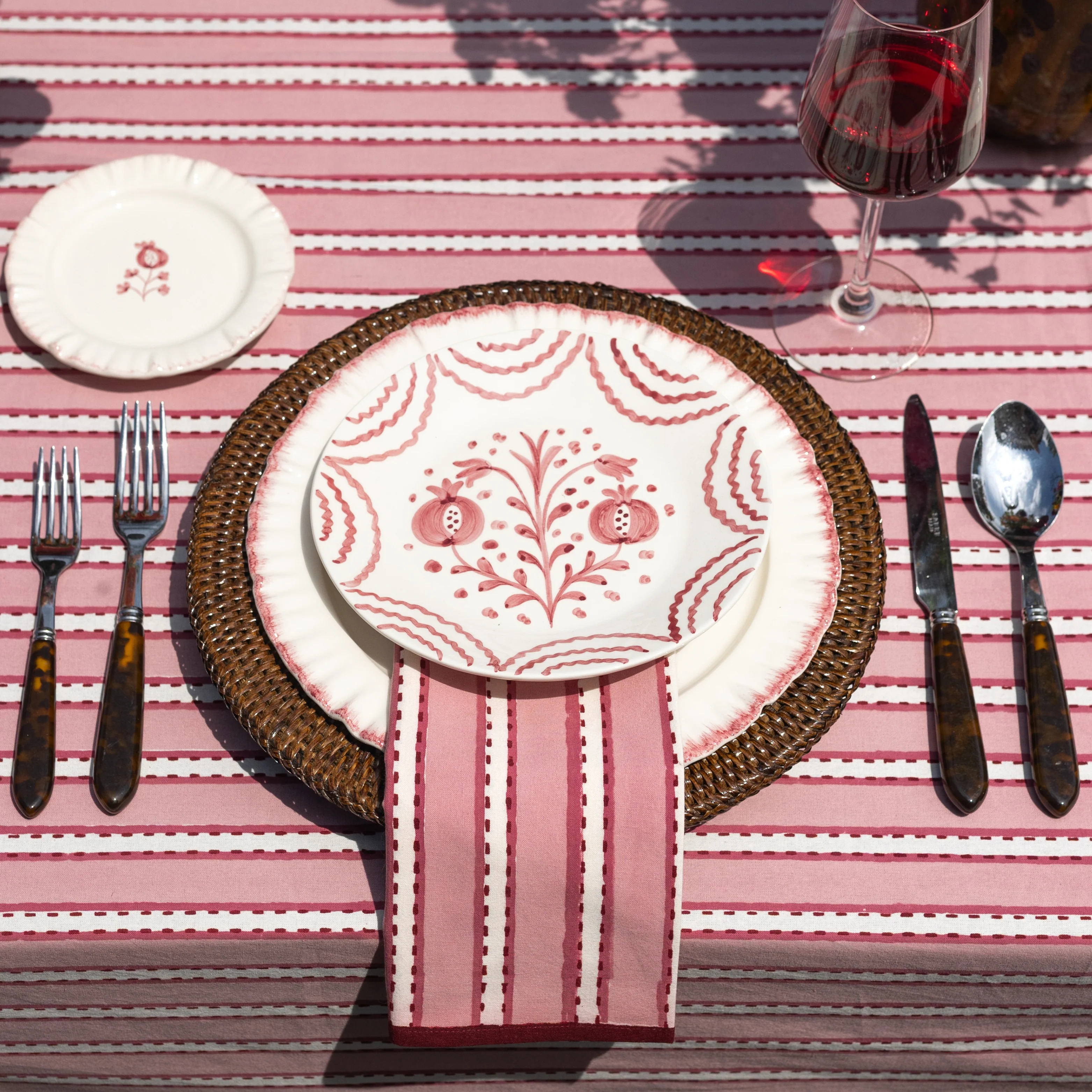 Pomegranate Duet Rose Salad Plate | Set of 2