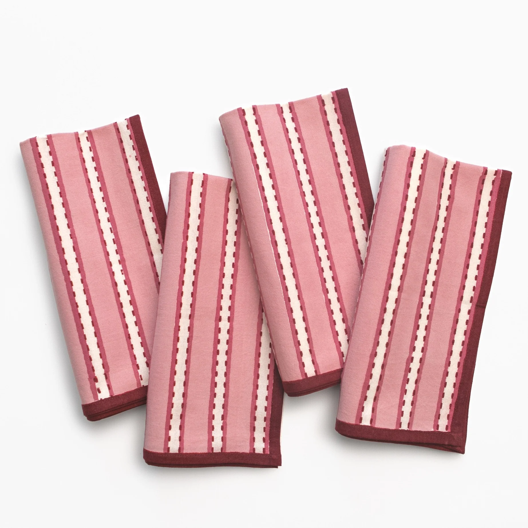 Dotted Stripe Rose Napkin | Set of 4 - Image 3