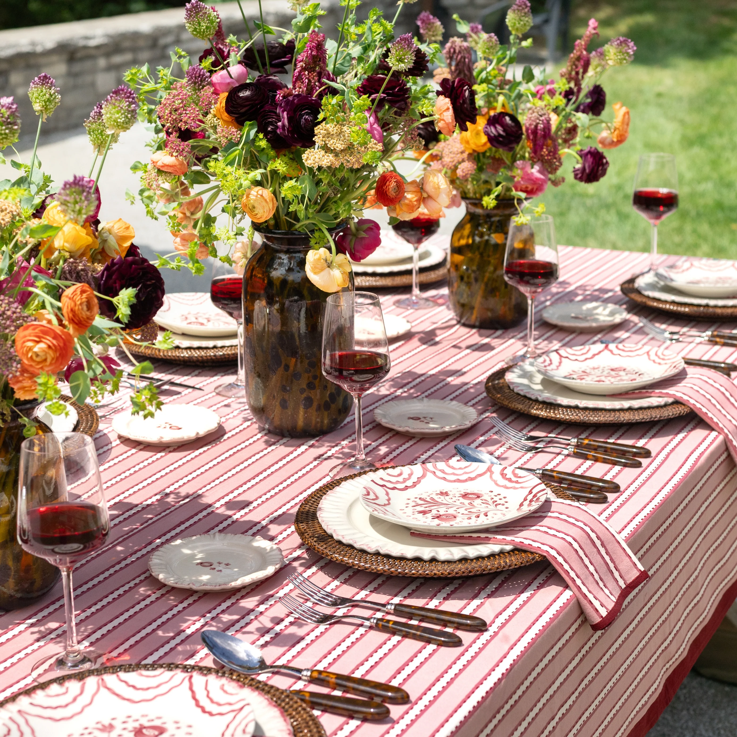 Dotted Stripe Rose Napkin | Set of 4 - Image 4