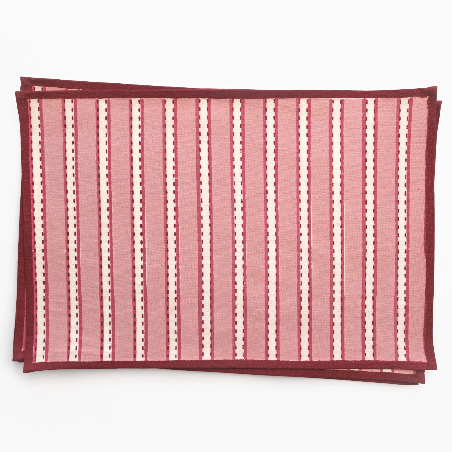 Dotted Stripe Rose Placemat | Set of 4 - Image 2