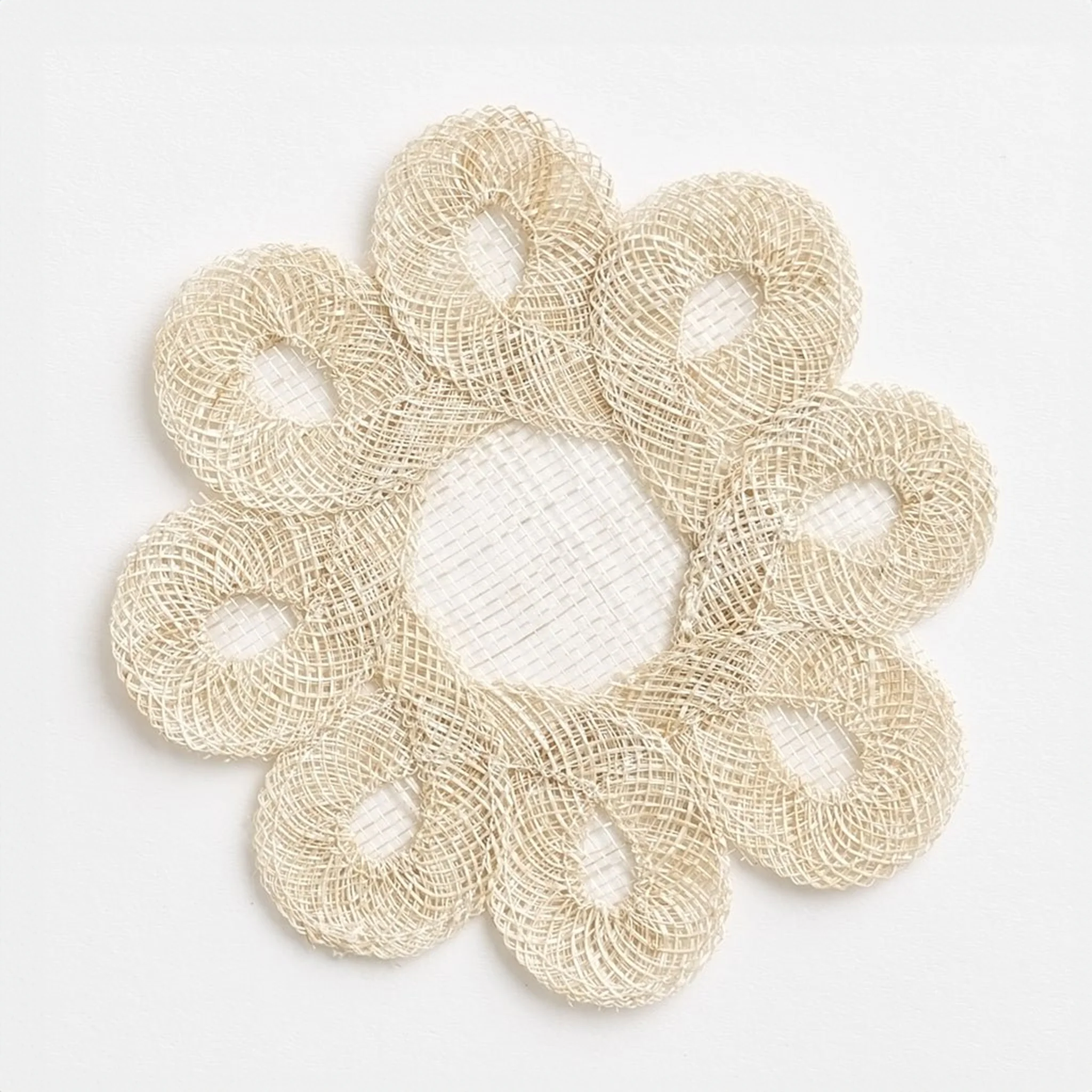 Ecru Woven Doodles Coaster | Set of 4
