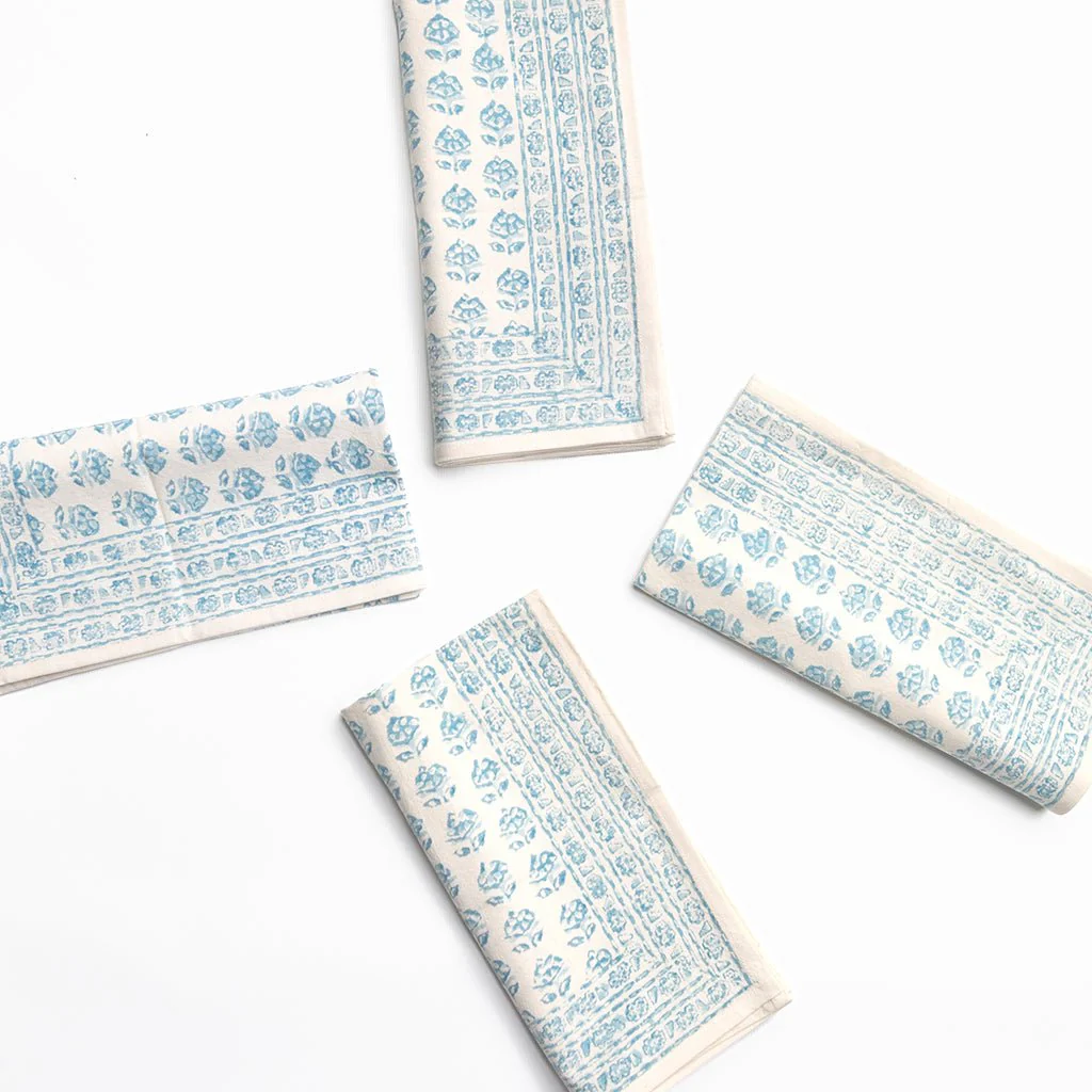Elise Aqua Napkin | Set of 4 - Image 4