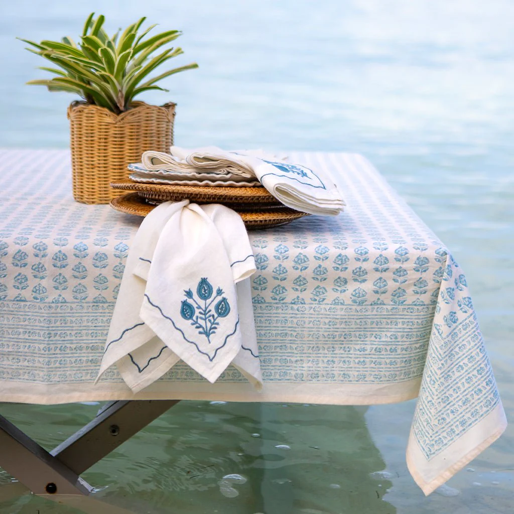 Elise Aqua Tablecloth