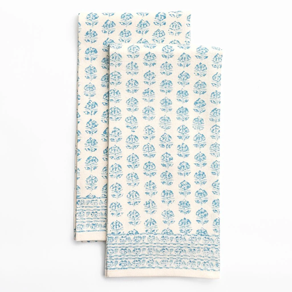 Elise Aqua Tea Towels