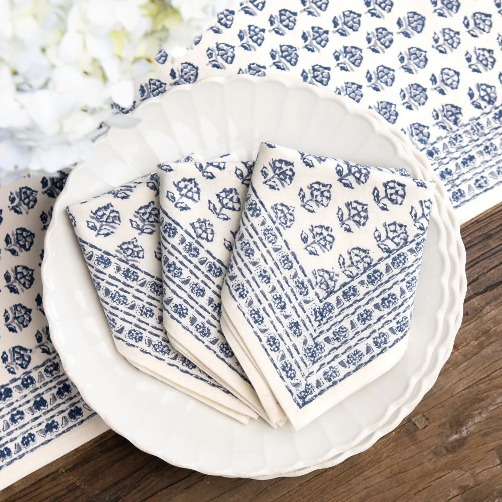 Elise Blue Napkins | Set of 4 - Image 2