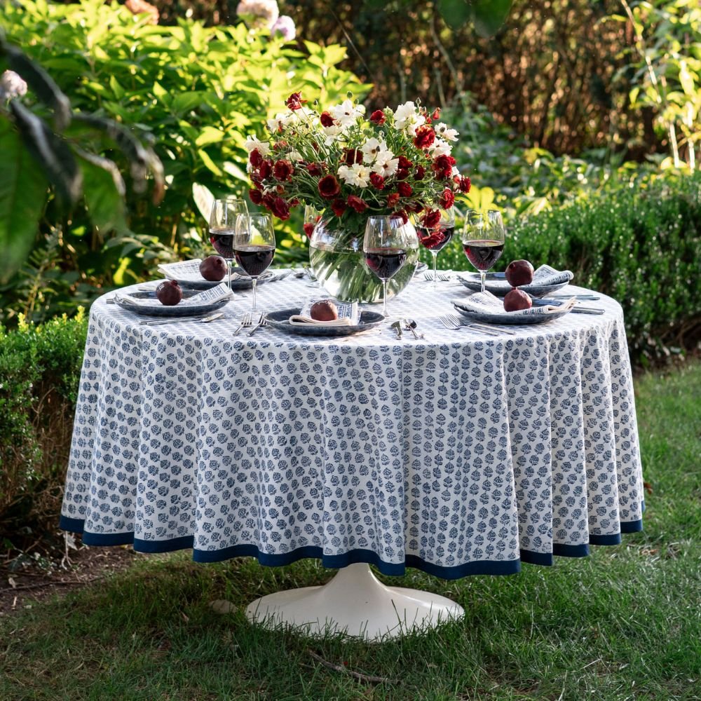 Elise Blue Tablecloth