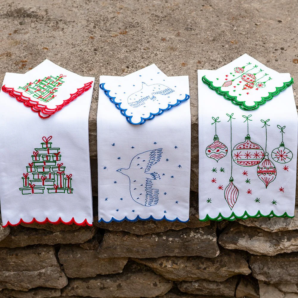 Embroidered Peace Dove Cocktail Napkin | Set of 4 - Image 3