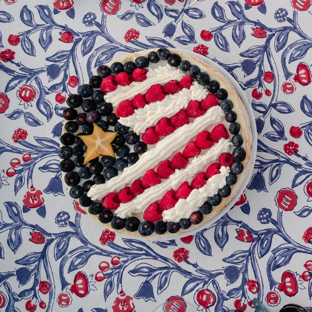 Emma Red & Blue Tablecloth - Image 3