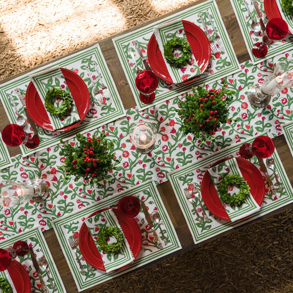 Emma Red & Green Table Runner - Image 3