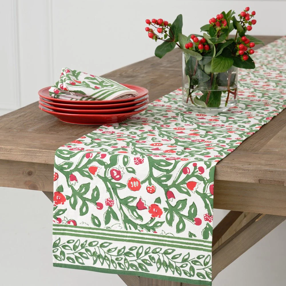 Emma Red & Green Table Runner - Image 4