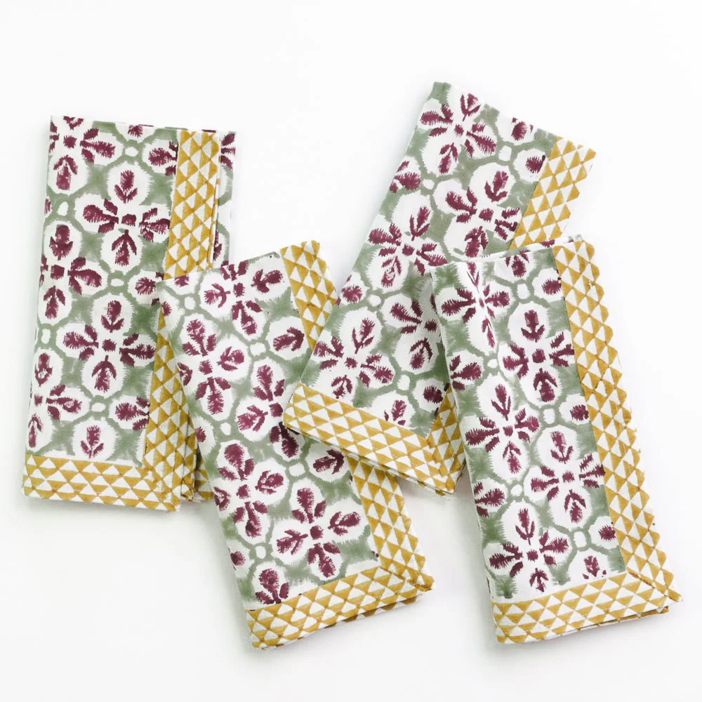 Fleur de Lis Antique Jade Napkin | Set of 4