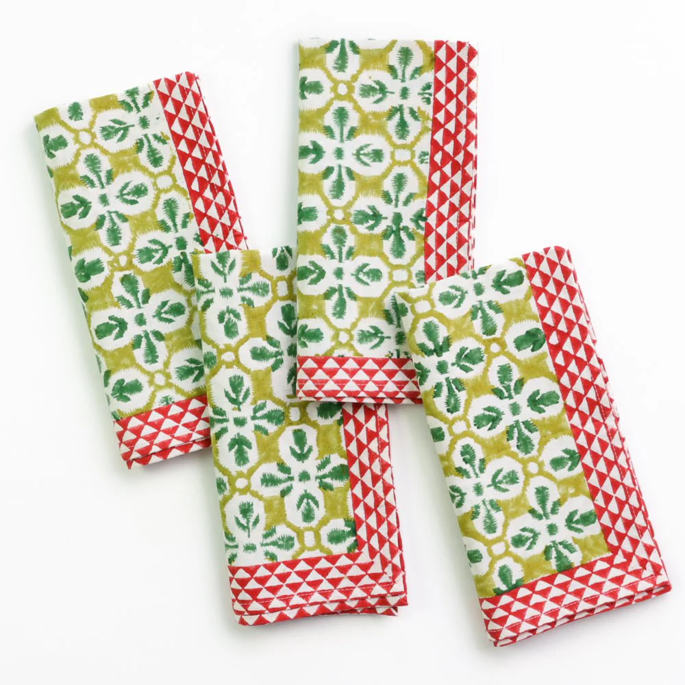 Fleur de Lis Geo Saffron Napkin | Set of 4 - Image 4