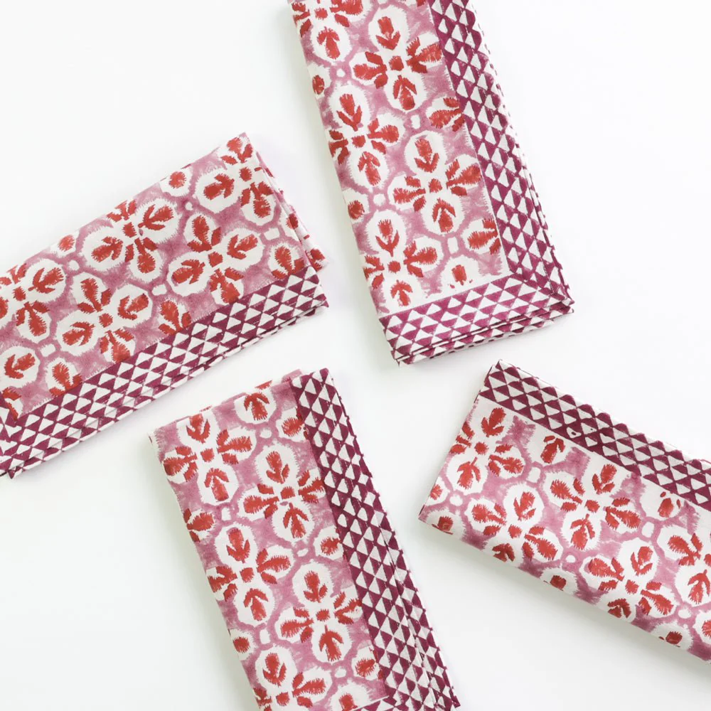 Fleur de Lis Rose Napkin | Set of 4 - Image 4