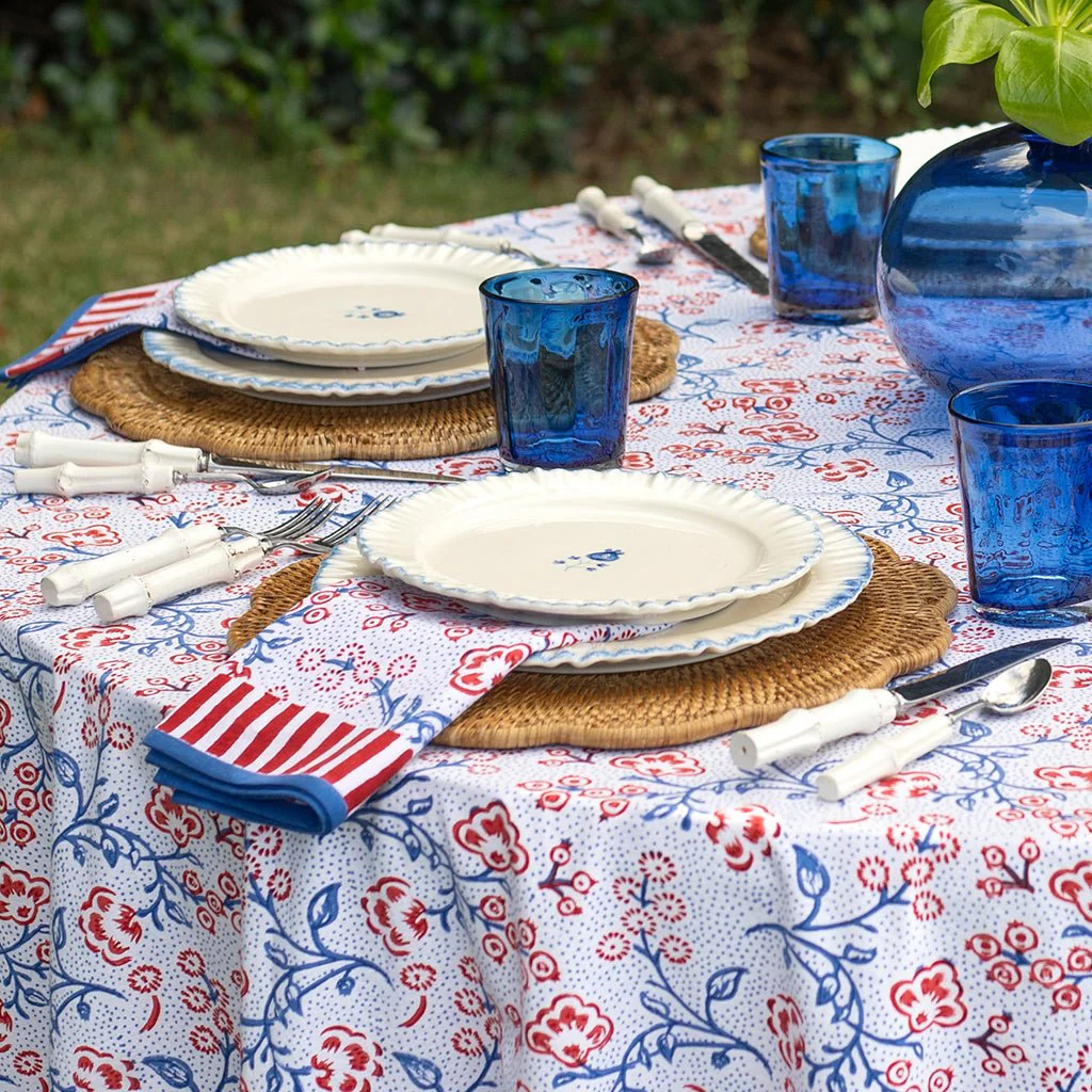 Floral & Berries Red, White & Blue Napkin | Set of 4 - Image 4