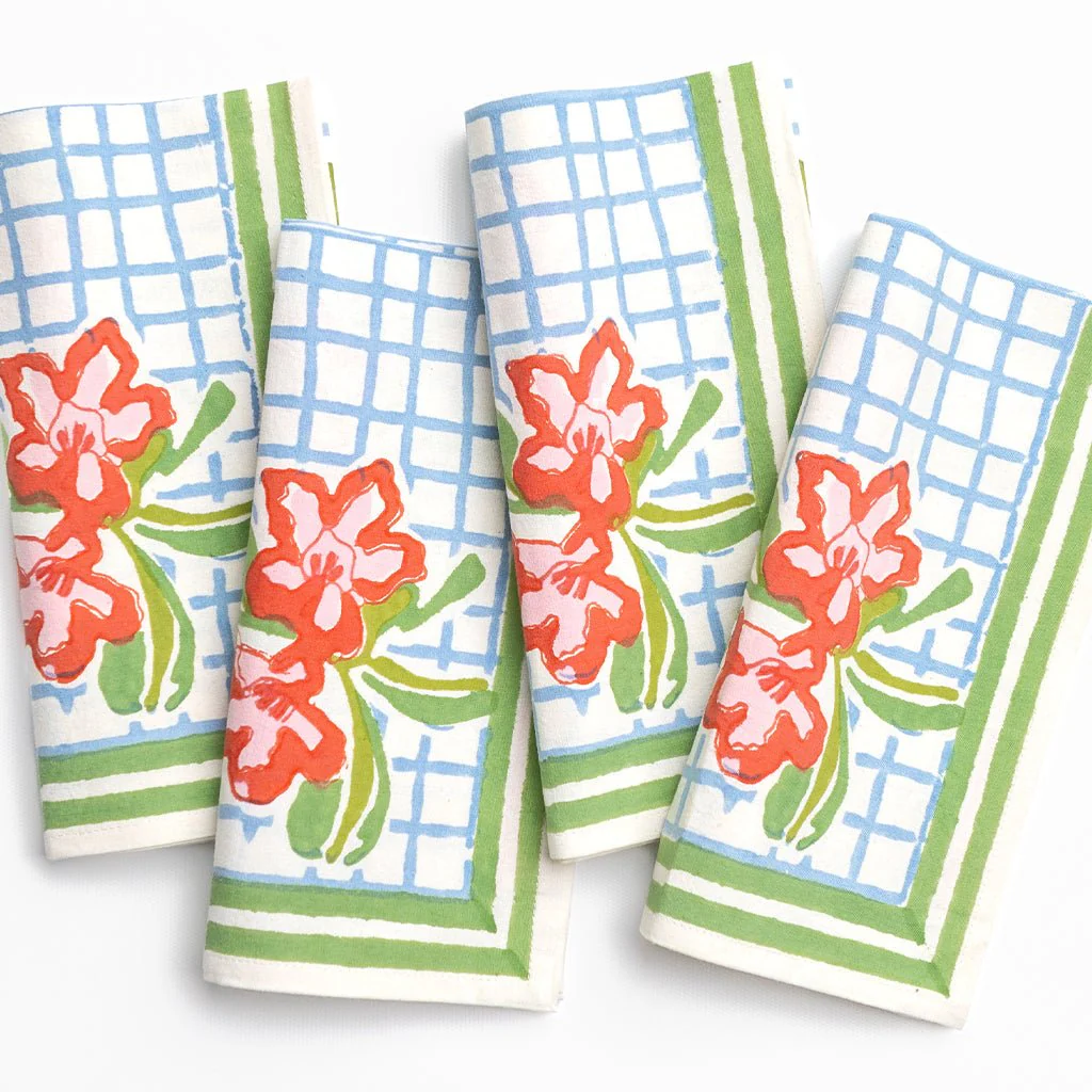 Floral Gingham Napkin | Set of 4 - Image 4