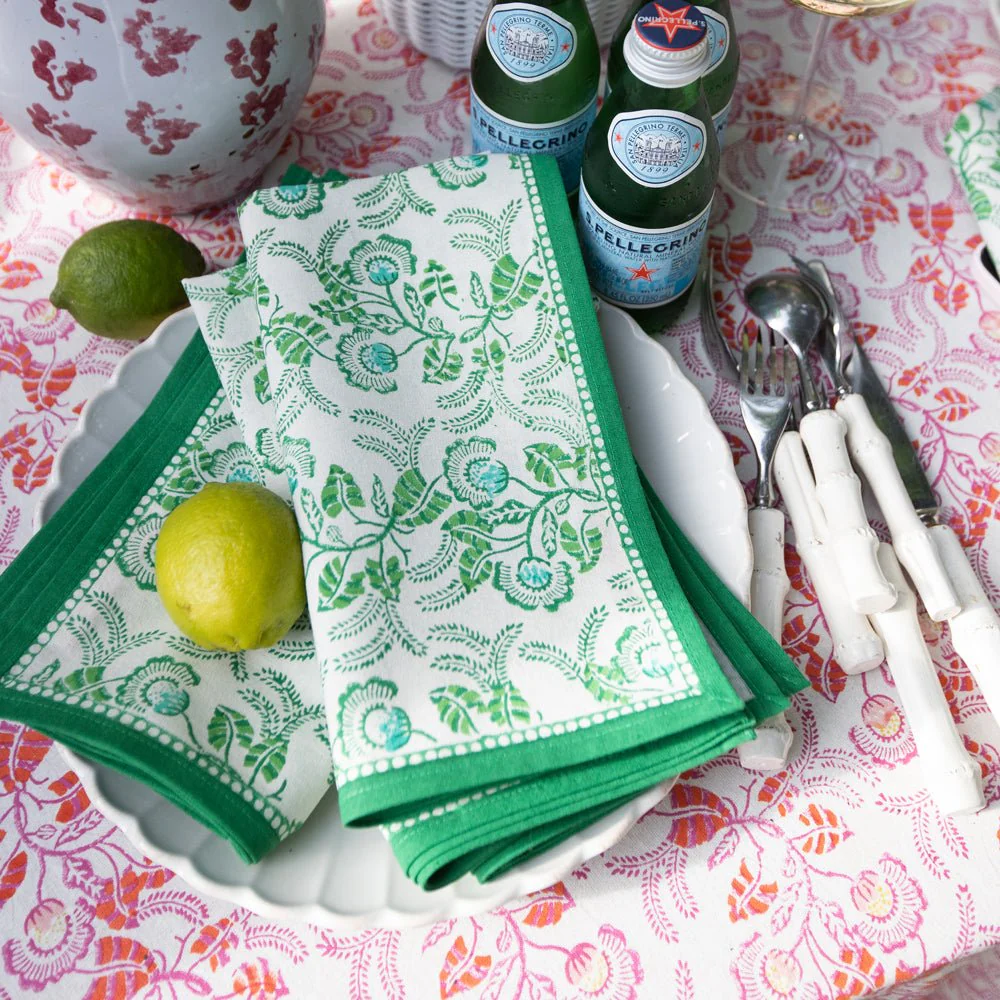 Gardenia Vine Emerald Napkin | Set of 4 - Image 2