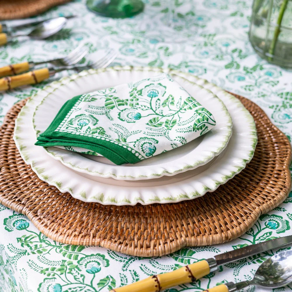 Gardenia Vine Emerald Napkin | Set of 4 - Image 3