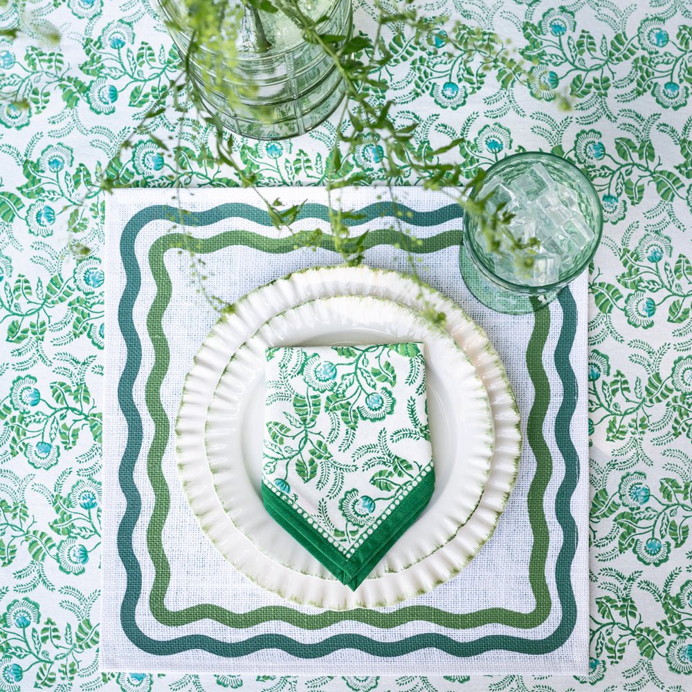 Gardenia Vine Emerald Napkin | Set of 4 - Image 5